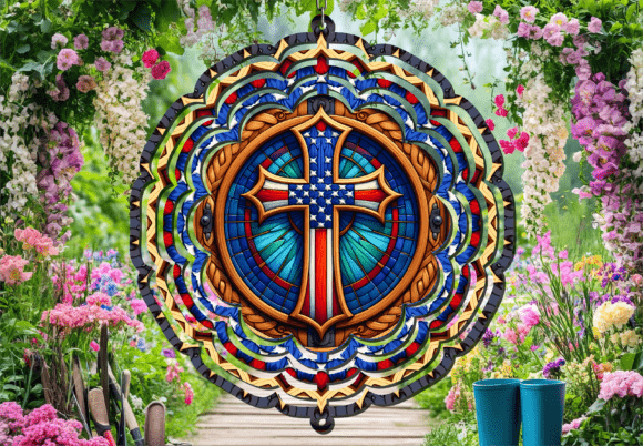 American Patriotic Cross Wind Spinner: A Design for Meaningful Moments