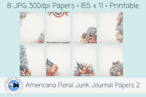 Americana Floral Junk Journal Papers 2: Vintage Charm for Modern Crafts