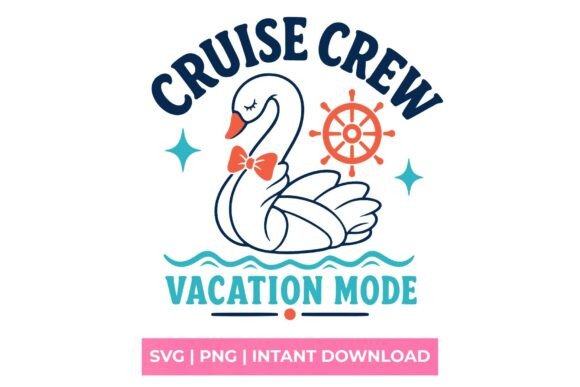 Cruise Crew Vacation Mode Swan SVG: Instant Creative Charm