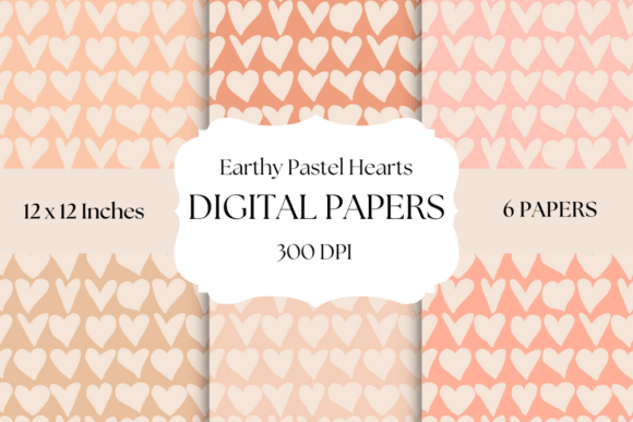 Earthy Pastel Hearts: A Soothing Palette for Your Projects