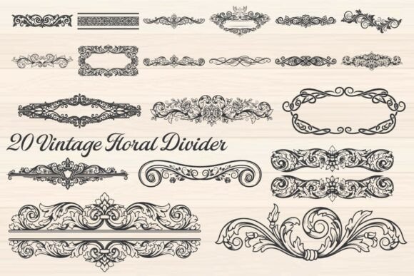 Elevate Your Layouts with Vintage Floral Divider Designs