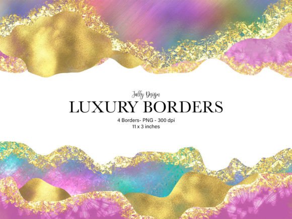 Elevate Your Projects with Colorful Luxury Border Clip Art