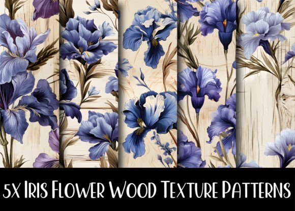 Iris Flower Wood Texture Patterns: Natural Elegance for Design