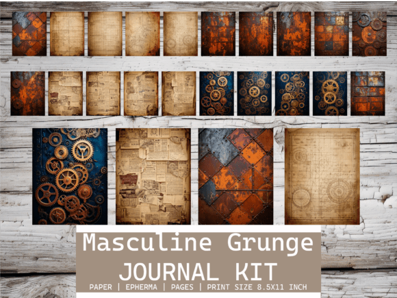 Masculine Grunge Junk Journal Pages: A Design Deep Dive
