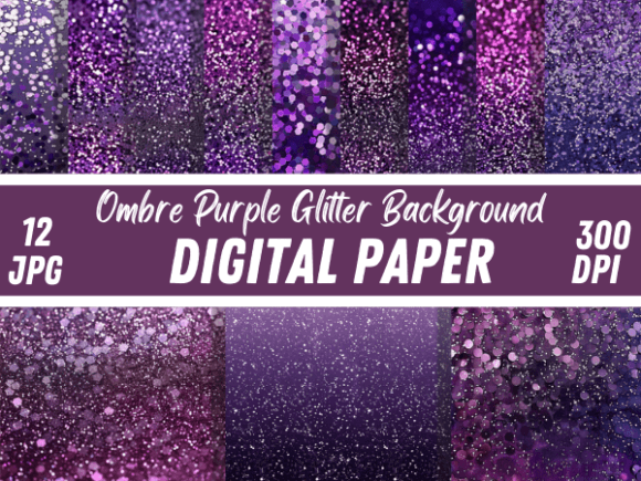 Ombre Purple Glitter Fabric Backgrounds: A Digital Textile for Modern Creators