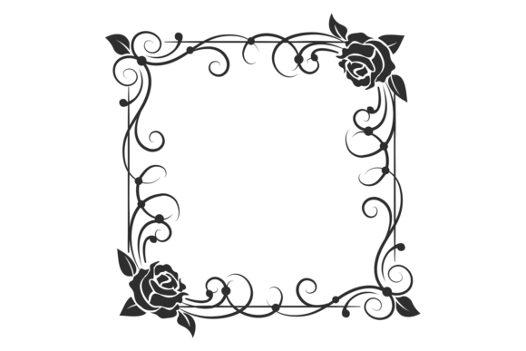 Rose Vines Square Frame: Vintage Charm for Modern Projects