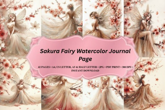 Sakura Fairy Watercolor Journal Page: Capture Spring's Magic