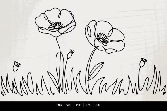 The Elegance of Minimal Poppy Flowers Line Art Design