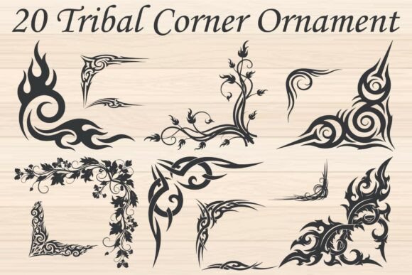 Tribal Corner Ornament: Bold SVGs for Edgy Designs