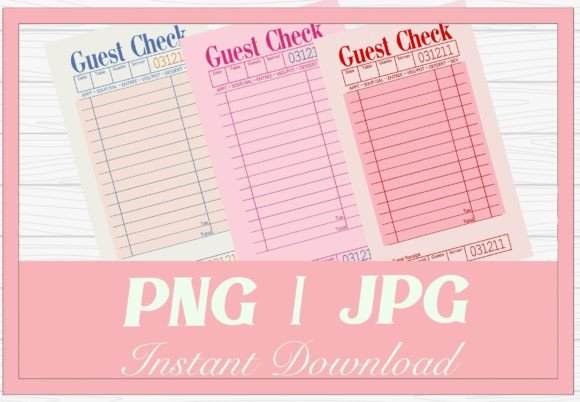 Using Pink Guest Check Clip Art in Your Projects