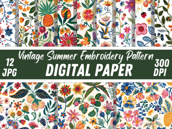 Vintage Summer Embroidery Paper Patterns: A Digital Designer's Guide