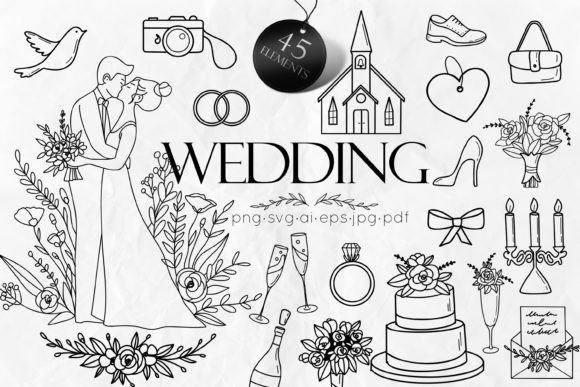 Wedding Doodle Illustrations: A Designer's Go-To for Charming Projects